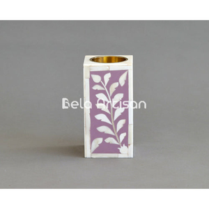 Floral Vine Grand Acrylique Bukhoor Brûleur Moutarde & Blanc - Product Image 4