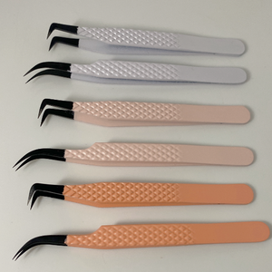 Vente en gros, pince à cils personnalisée, pincettes en métal, Extension de cils incurvée avec Logo et étui - Product Image 3