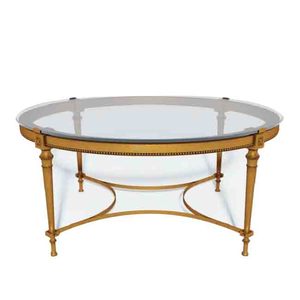 Mesa de centro de Metal de aluminio con acabado esmaltado, mesa de centro de esquina redondeada sostenible decorativa hecha a mano - Product Image 3