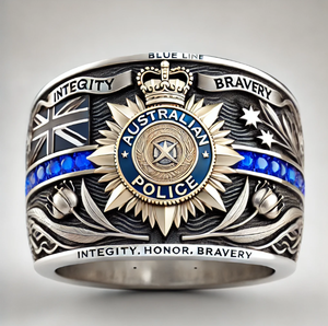 Matte <b>Black</b> Thin Blue Line <b>Ring</b> - Product Image 3