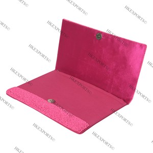 Pink Fold Over Clutch With Bride Lettering For Wedding Party Women Fashion <b>Handbag</b> - Product Image 3