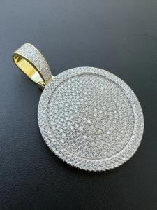 Personalizado Moissanite colgante plata 925 Moissanite diamante círculo en forma de disco círculo diamante colgante con collar - Product Image 4