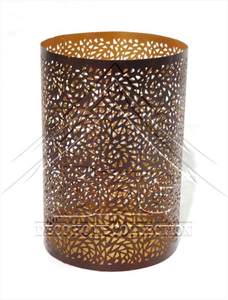 Bougeoir rond en métal votif et chauffe-plat décor élégant pour restaurant à la maison ou tout espace lanterne polyvalente - Product Image 2