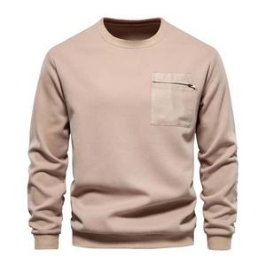 Suéter de Cuello Redondo para Hombre, Estilo Moderno para Otoño, Manga Larga, Holgado, Jersey de Punto con Bolsillo Frontal Funcional - Product Image 5