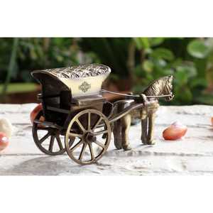 Figura Decorativa de Carruaje de Caballos en Latón Hecha a Mano por Indian Art Villa, 6.5x12.5 cm, para Hogar, Hotel u Oficina - Product Image 4