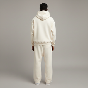 Ensemble de survêtement unisexe en molleton uni à capuche, style streetwear d'hiver, pantalon de jogging et sweat-shirt surdimensionné, 100% coton, impression personnalisée - Product Image 4