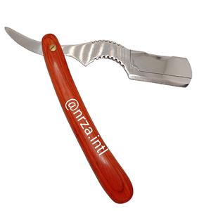 Offre Spéciale Rasoir droit à double tranchant pour homme en acier inoxydable avec manche en bois - Product Image 1