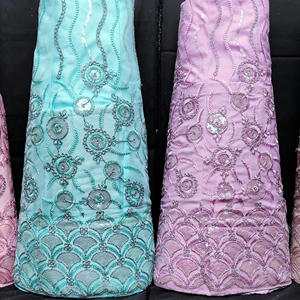 ชุด lehenga choli ตาข่ายสีชมพูออกแบบโดยดีไซเนอร์ด้วยการปักเลื่อมหนาและ4ด้านขอบ dupatta ทำงานสำหรับงานปาร์ตี้ไหวพริบ2.8M - Product Image 3