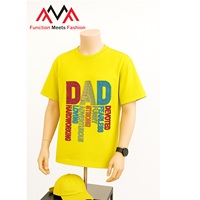 T-shirt pour homme en coton 65% + élasthanne 35% imprimé (impression graphique) devant, décontracté, streetwear, vêtements de plage, jaune, t-shirt pour homme à manches courtes, coupe régulière