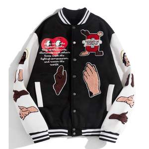 Veste universitaire Letterman, veste universitaire en chenille avec appliques et broderie de logo personnalisé, veste universitaire pour hommes et femmes - Product Image 1