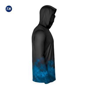 T-shirts de pêche unisexes à manches longues de haute qualité, en Spandex/Polyester, UPF50, antibactériens, camouflage, évacuation de l'humidité - Product Image 4