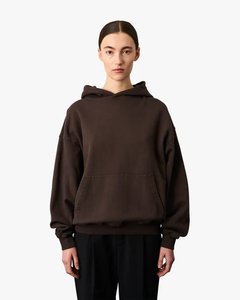 Custom Logo Accepted 100% Cotton Fleece Thermal Oversized Hoodie Unisex Sweatshirt Winter Solid <b>Chocolate</b> Color High Quality - Product Image 2