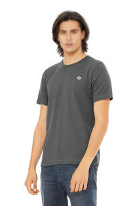 T-shirt à col rond pour homme de qualité supérieure, gris foncé, jersey simple en coton, vêtements décontractés d'été, style de mode personnalisé - Product Image 2