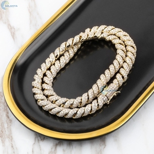 Iced Out Rope Link Chain Lab Grown Diamond Twisted Bling Collar para hombres VVS Sparkle Hip Hop Chain - Product Image 3