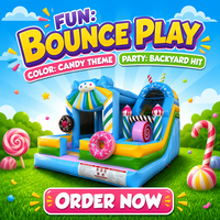Château gonflable commercial en PVC pour enfants, double couture, avec toboggan et obstacles, idéal pour la location événementielle (4-6 personnes)