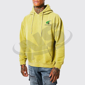 Sweat-shirts pour hommes Streetwear délavés à l'acide, 100% Coton, confortables, coupe classique, basiques, avec logo personnalisé, en molleton respirant - Product Image 4