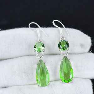 Hermosa forma de fantasía Simple 925 Plata de Ley sólida Peridot Prong ajuste piedra preciosa hecha a mano semipreciosa joyería fina - Product Image 3