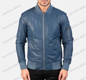 Vestes pour hommes Veste de moto d'hiver en cuir de qualité supérieure pour hommes femmes Blouson aviateur avec logo personnalisé personnalisé en gros - Product Image 2