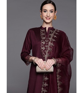 Mới độc quyền thiết kế hoàn toàn Khâu sẵn sàng ăn mặc phù hợp với Rayon vải thêu làm việc Kurta quần dupatta Ấn Độ Pakistan - Product Image 1