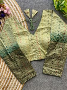 เสื้อฤดูร้อนมีคอรูปตัววีทั้งฟองด้านหลังและลาย sabyasachi เสื้อผู้หญิงจาริและสองตันและงานพิมพ์เนยหลายชิ้น - Product Image 5