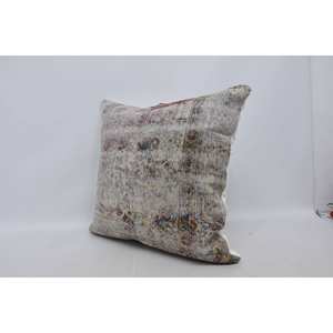 28X28นิ้วหมอนขนสัตว์สีเบจ Toile หมอนอิงสไตล์ Kantha ด้วยเทคนิคการทอและรูปแบบวินเทจ - Product Image 4