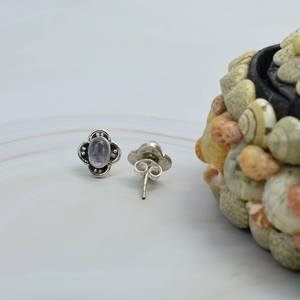 Femmes 925 Sterling Silver Fine Jewelry Pierre Naturelle Ovale Brillant Coupe Rose Quartz Boucles D'oreilles avec Lunette Réglage Style Mignon - Product Image 3