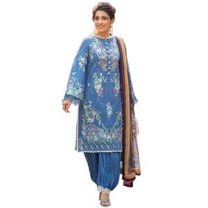 Robes indiennes pakistanaises de qualité supérieure 2024 nouveaux modèles dames Shalwar Kameez pelouse en gros ODM - Product Image 1