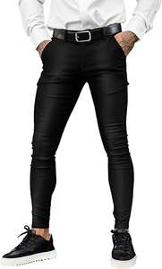 Pantalon Chino Robe Homme Coupe Slim Motif Droit Pantalon Léger Décontracté Taille Moyenne Stretch - Product Image 2