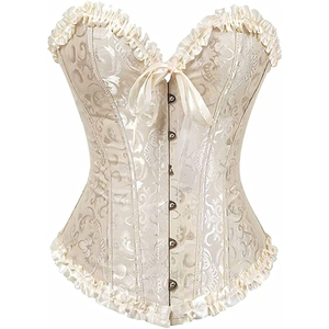 New Arrival Women's Comfortable Satin Overbust Corset Bra Deep Cup Solid Pattern Weaving Full Back Coverage Shaping <b>Shapewear</b> - Product Image 1