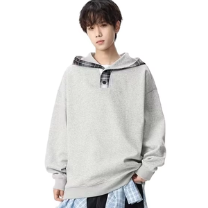 เสื้อฮู้ดบุซับในสำหรับผู้ชาย ผ้าฝ้าย 70% โพลีเอสเตอร์ 30% กันน้ำ ตัดต่อสีทูโทน กระเป๋าหน้า 3 มิติ  รับผลิตตามแบบ OEM - Product Image 3