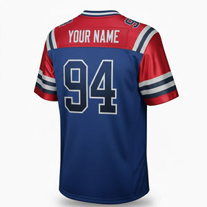 Maillot de football américain 3D imprimé en polyester 2026, nom et numéro d'équipe personnalisés, cousu, respirant, maillot de football américain - Product Image 3