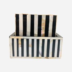 Posavasos florido de nácar con incrustaciones de hueso, posavasos hecho a mano con incrustaciones de nácar, posavasos para servir - Product Image 5