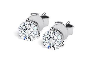 Original corte redondo 0,50 CT diamante G Color VS2 boda Stud pendientes joyería fina en oro con diamantes reales - Product Image 3