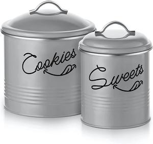 <b>Set</b> of 4 Copper Antique <b>Kitchen</b> Storage <b>Canister</b> with wood lid Vintage Home Metal Storage <b>Canister</b> - Product Image 2