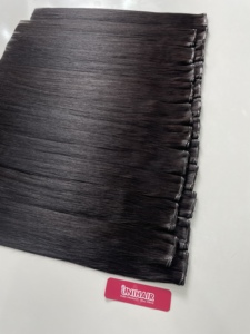 Paquetes de cabello humano de trama Genius recto de hueso negro Natural de alta calidad atado a mano 100% extensión de cabello de trama vietnamita virgen cruda - Product Image 2