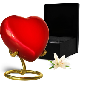 Recuerdo en forma de corazón-Honra a tu ser querido con una urna de cremación para hombre, mujer, bebé y bebés (rojo, pequeño) - Product Image 1