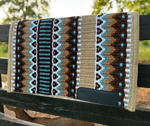Couverture de selle Western Show Horse Design néo-zélandais Couverture de selle en laine faite à la main Top Tapis de selle en laine Taille - Product Image 4