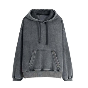 Sudadera con Capucha Casual de Invierno para Hombre, 100% Algodón, Lavado Ácido, OEM/ODM, Diseño Sólido, Cuello con Capucha, LUXIMORIAL SPORTS, Transpirable, de Secado Rápido - Product Image 1