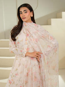 La mejor calidad Light Airy Shalwar Kameez Dupatta para mujeres indias pakistaníes Todas las estaciones Tela de césped impresa en Georgette - Product Image 4