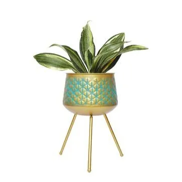 Plantador de ouro de metal elegante, suprimentos de alta qualidade em preços baixos para decoração de casa, varanda, hotel, restaurante