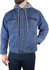Veste en jean délavé doublée polaire pour homme Offre de réduction - Product Image 2