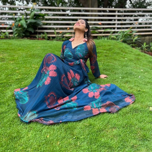 ชุดผ้าจอร์เจีย angharkha ยาวถึงพื้นสวยงามคุณภาพระดับพรีเมี่ยมพิมพ์ลายดิจิตอลสำหรับฤดูร้อน - Product Image 4