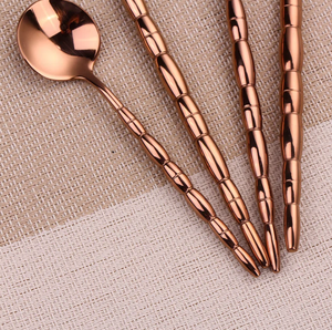 Nouveau ensemble de couverts en acier inoxydable manche martelé vaisselle événement de mariage couverts dîner couteau cuillère fourchette maison restaurant décor - Product Image 2