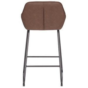 Custom Velvet/PU Leather Genuine Leather Industrial <b>Bar</b> <b>Stool</b> Counter Chair Foldable Metal Base Custom Color Size Restaurant - Product Image 3