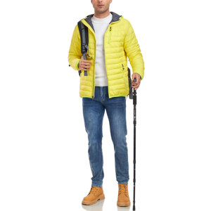 Long manteau d'hiver coupe-vent pour hommes personnalisé veste matelassée compressible avec capuche sur pied poche en tissu isolant léger et recyclé - Product Image 6