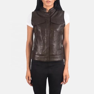 Chaleco Casual de Cuero NAPPA Negro para Mujer, Estilo Motociclista - Product Image 6