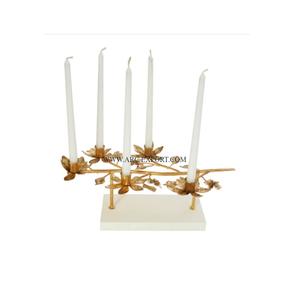 Foer Design Bougeoir et porte-bougies en métal couleur or Décoration de table de qualité exclusive Bougeoir en métal Prix compétitif - Product Image 1