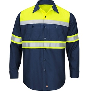 Chemise de travail à manches longues avec bande réfléchissante de sécurité, chemise de travail personnalisée pour hommes, vente en gros de haute qualité et à bas prix - Product Image 2