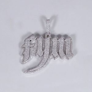 Pendentif alphabétique hip hop en or blanc 14 ct avec diamants vvs clarity - Product Image 3