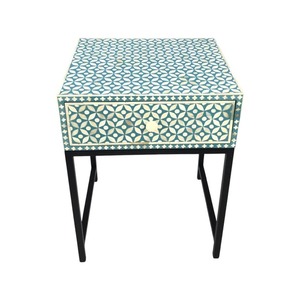 โต๊ะฝังกระดูกข้างเตียงทรงสี่เหลี่ยมขาเรียวตกแต่งบ้านด้วยงานฝีมือจากช่างฝีมือ - Product Image 6